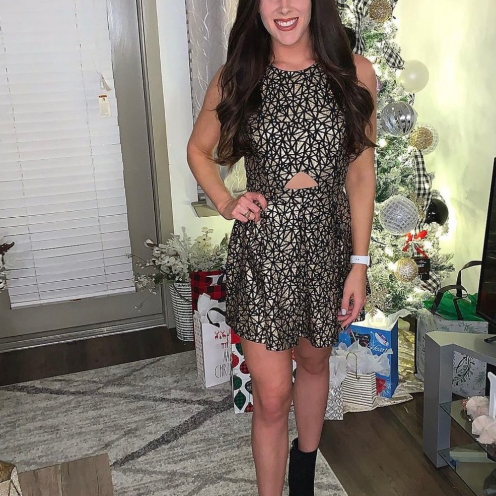 Whyte Eyelash Gold Dress